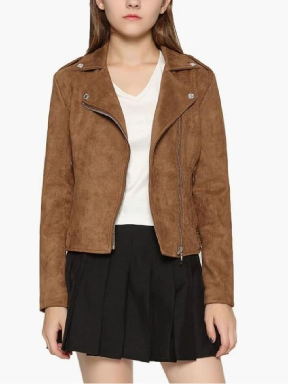 Soft Faux suede Camel Moto Jacket XLarge